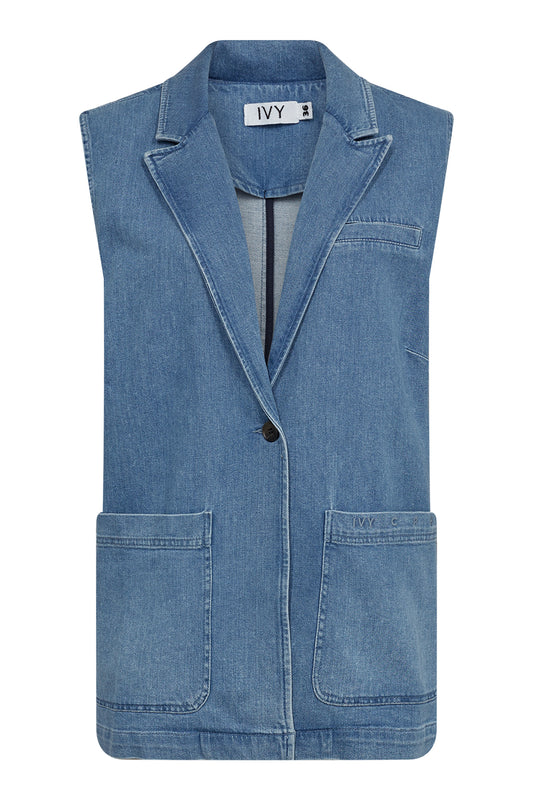 IVY Copenhagen IVY-Augusta Boxy Blazer Vest Wash Garda Coats & Jackets 51 Denim Blue