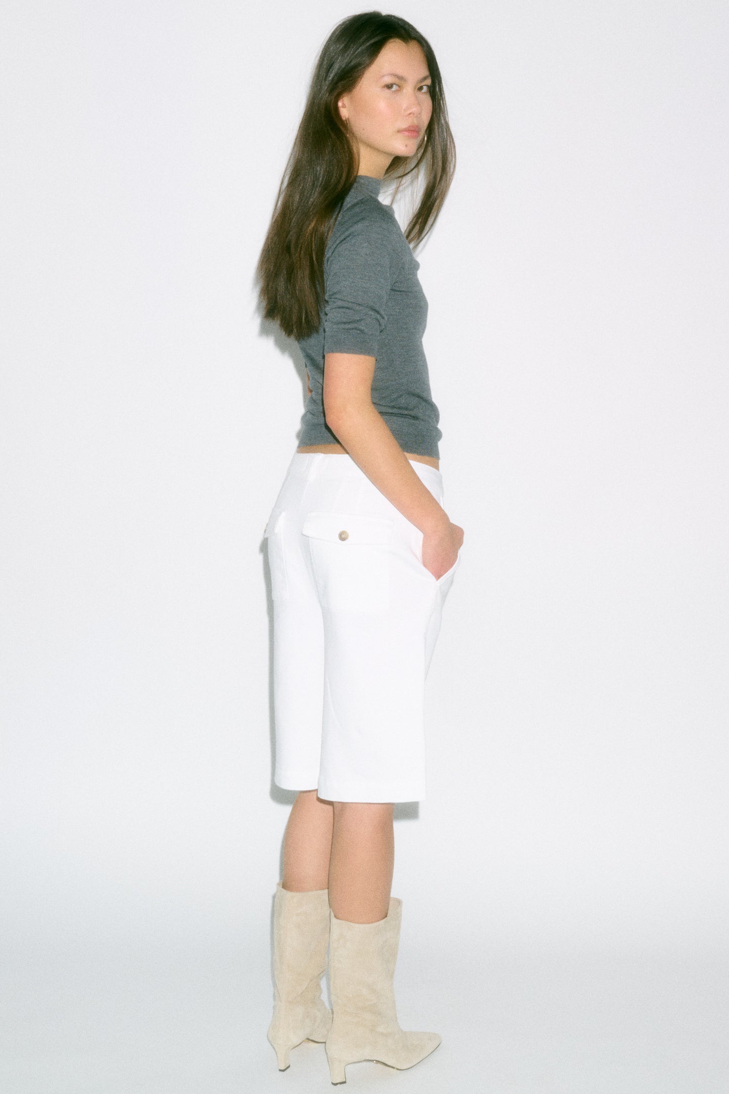 IVY Copenhagen IVY-Augusta French Shorts Optical White Jeans & Pants 011 Optical white