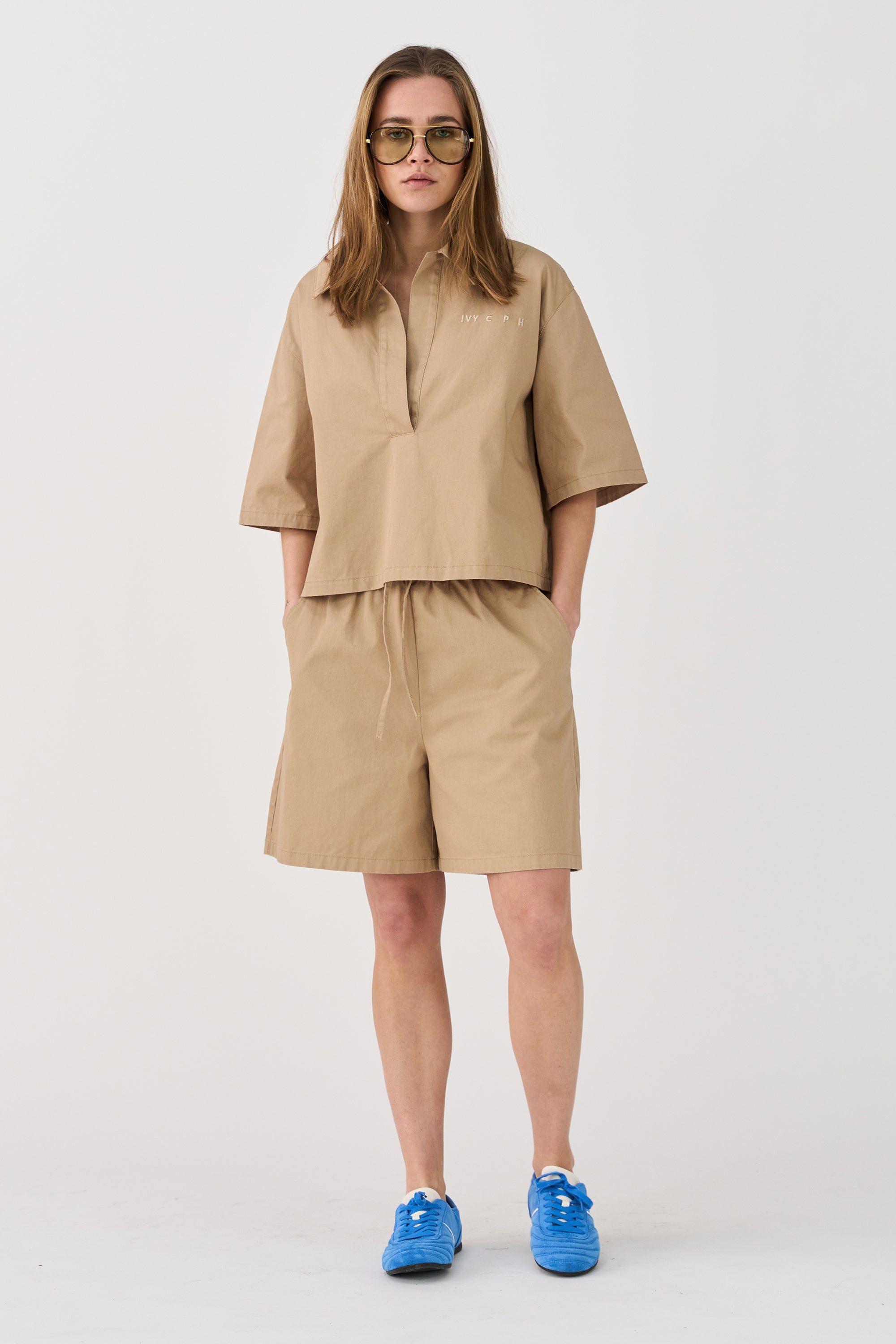 IVY-Morisette Tie Shorts Khaki