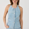 IVY Copenhagen IVY-Alba Halterneck Top Wash Le Havre Shirts & Blouses 51 Denim Blue