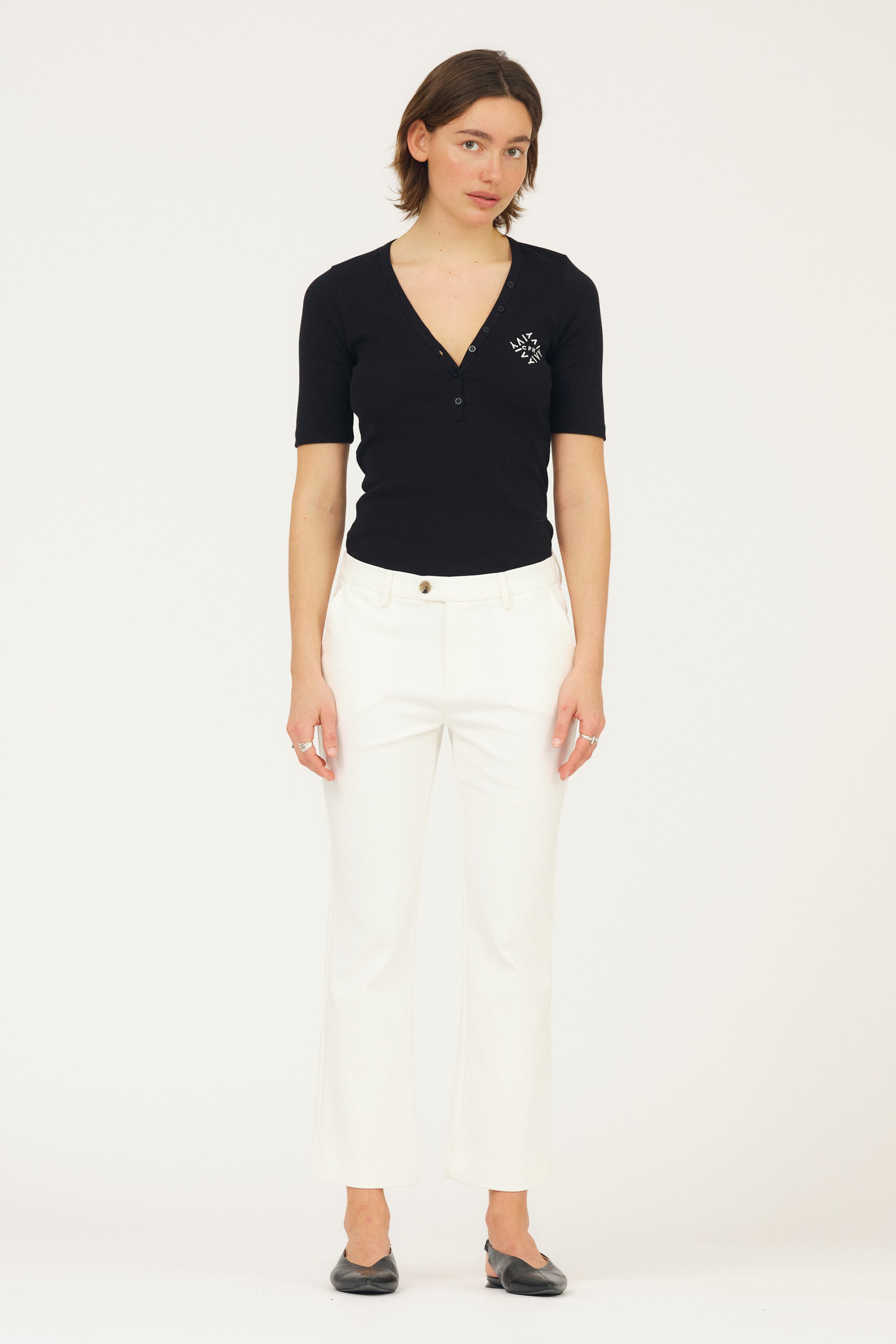 IVY Copenhagen IVY-Alice Cropped Flare Pant Jeans & Pants 03 Ecru