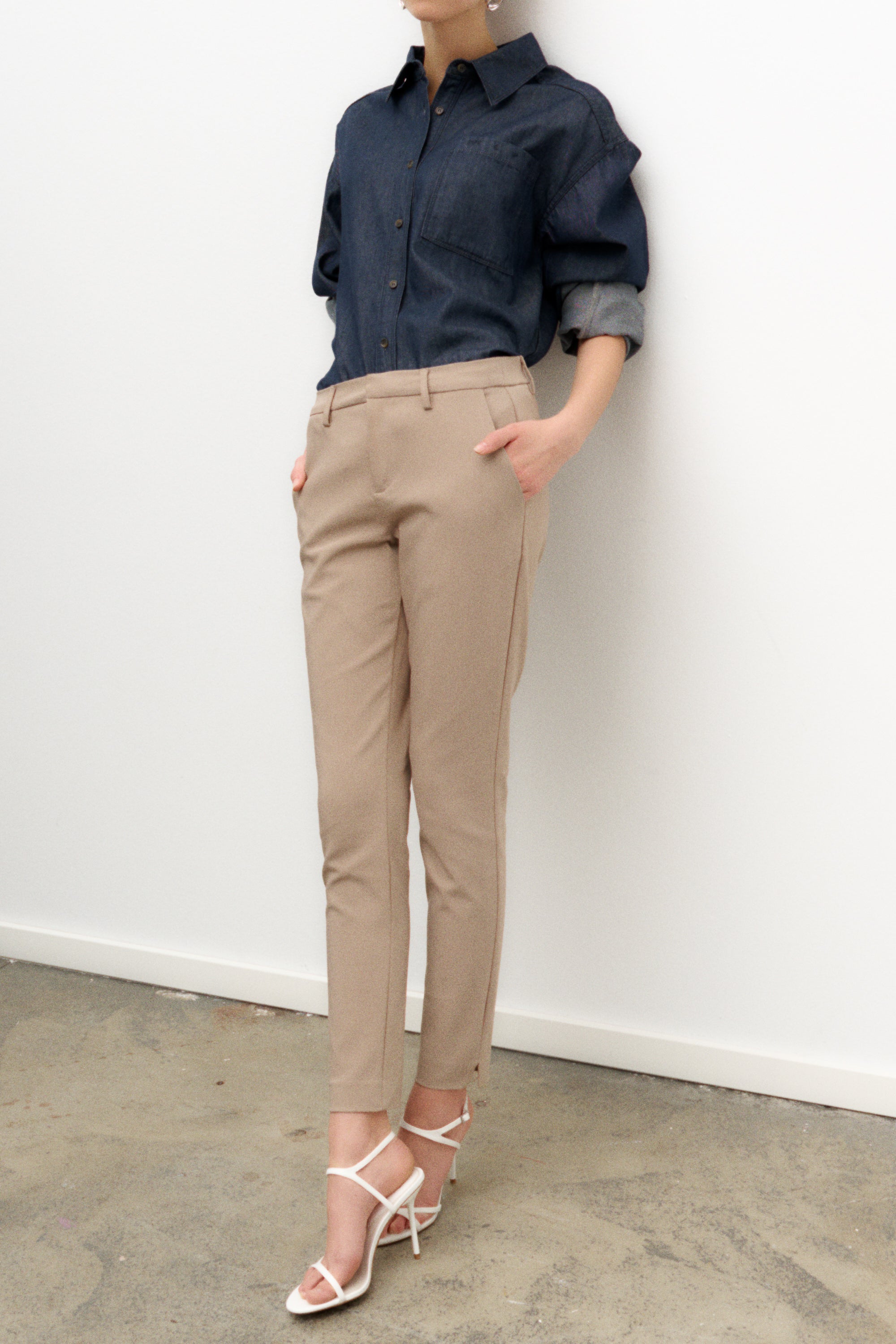 Dark Khaki Solid Trousers - Selling Fast at Pantaloons.com