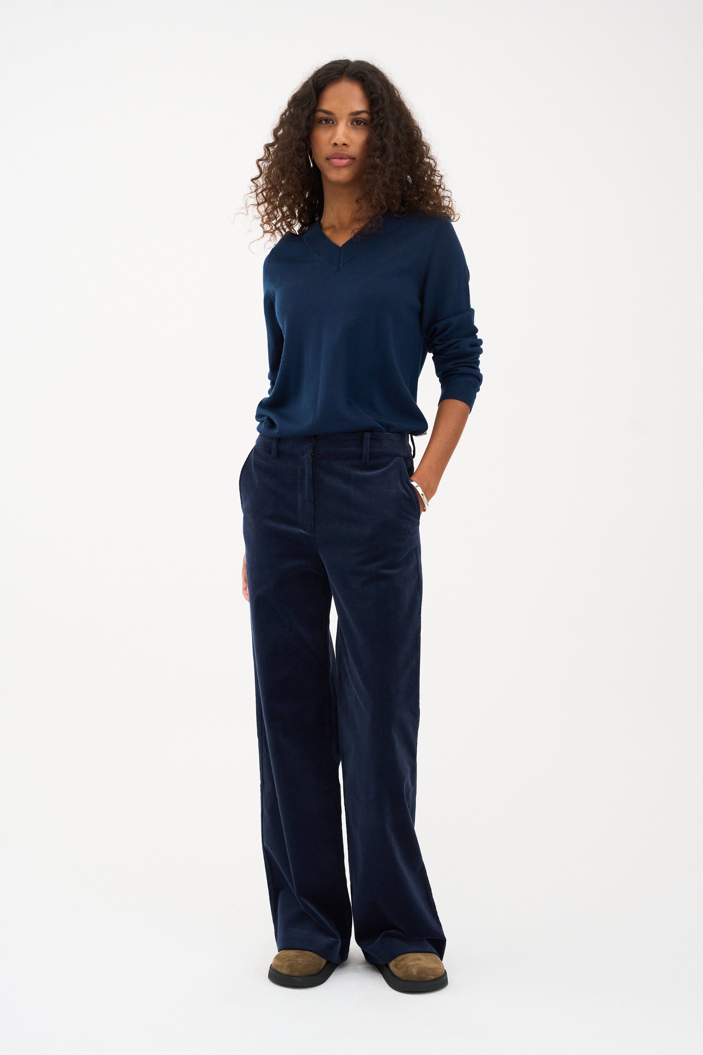 IVY Copenhagen IVY-Alice Wide Cord Pant Jeans & Pants 523 Deep Navy Blue