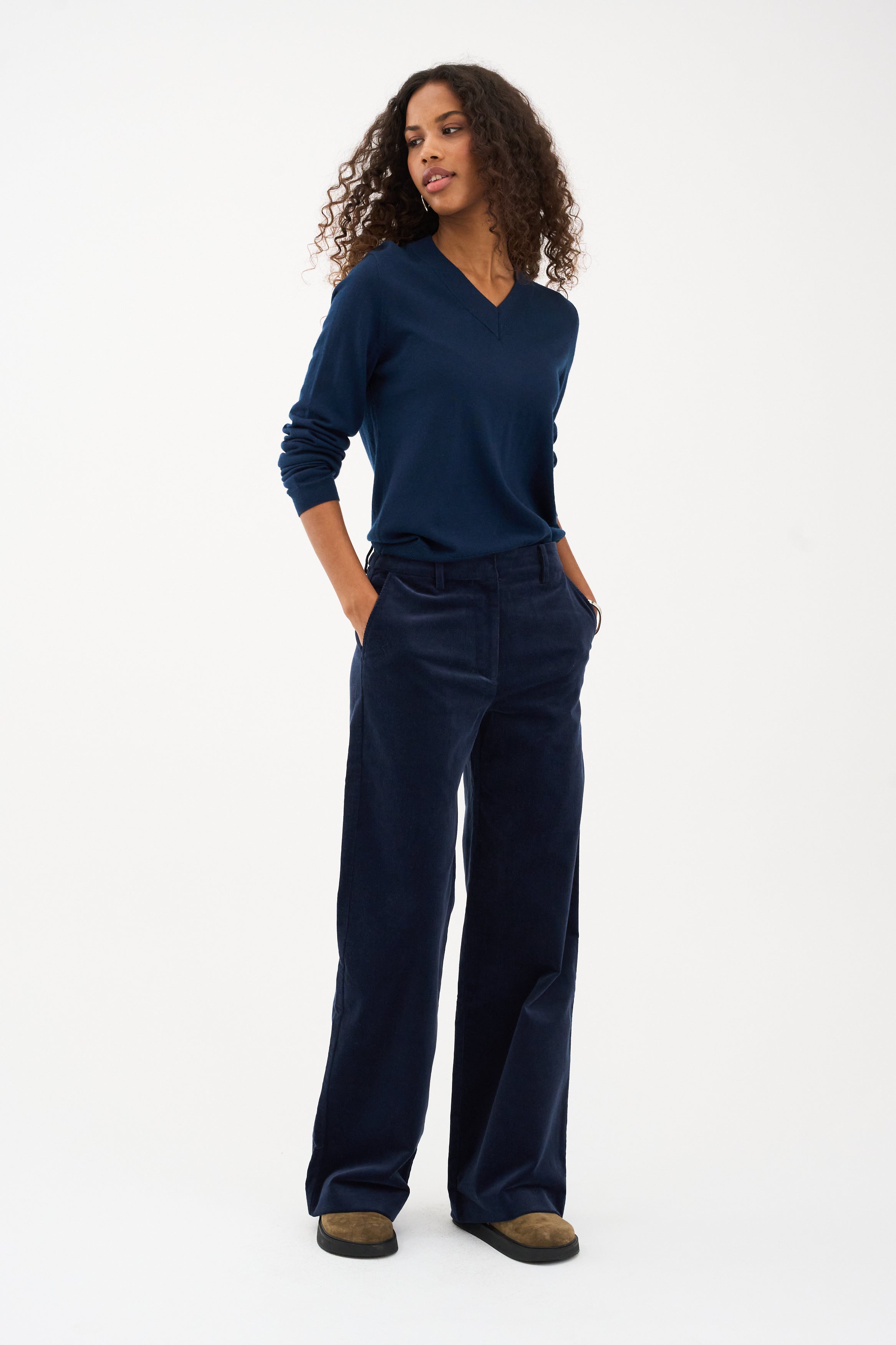 IVY Copenhagen IVY-Alice Wide Cord Pant Jeans & Pants 523 Deep Navy Blue