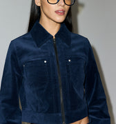 IVY Copenhagen IVY-Ann Charlotte Cord Zip Jacket Coats & Jackets 523 Deep Navy Blue