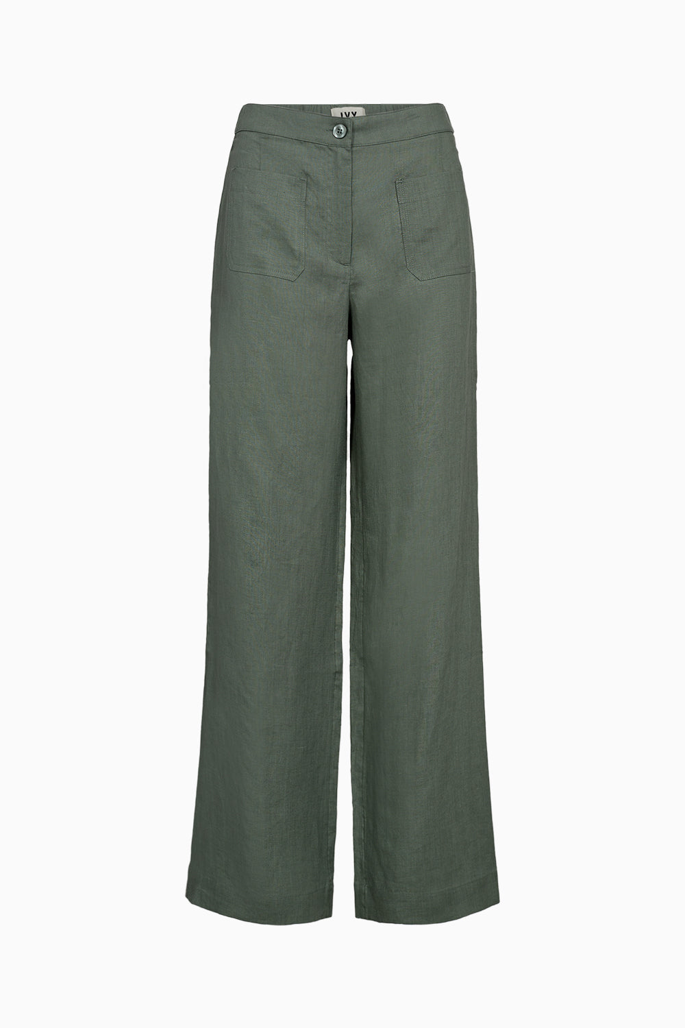 IVY Copenhagen IVY-Augusta 70's Linen Pant Jeans & Pants 681 Dusty Steel Green