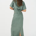 IVY Copenhagen IVY-Augusta 70's Linen Skirt Skirt 681 Dusty Steel Green