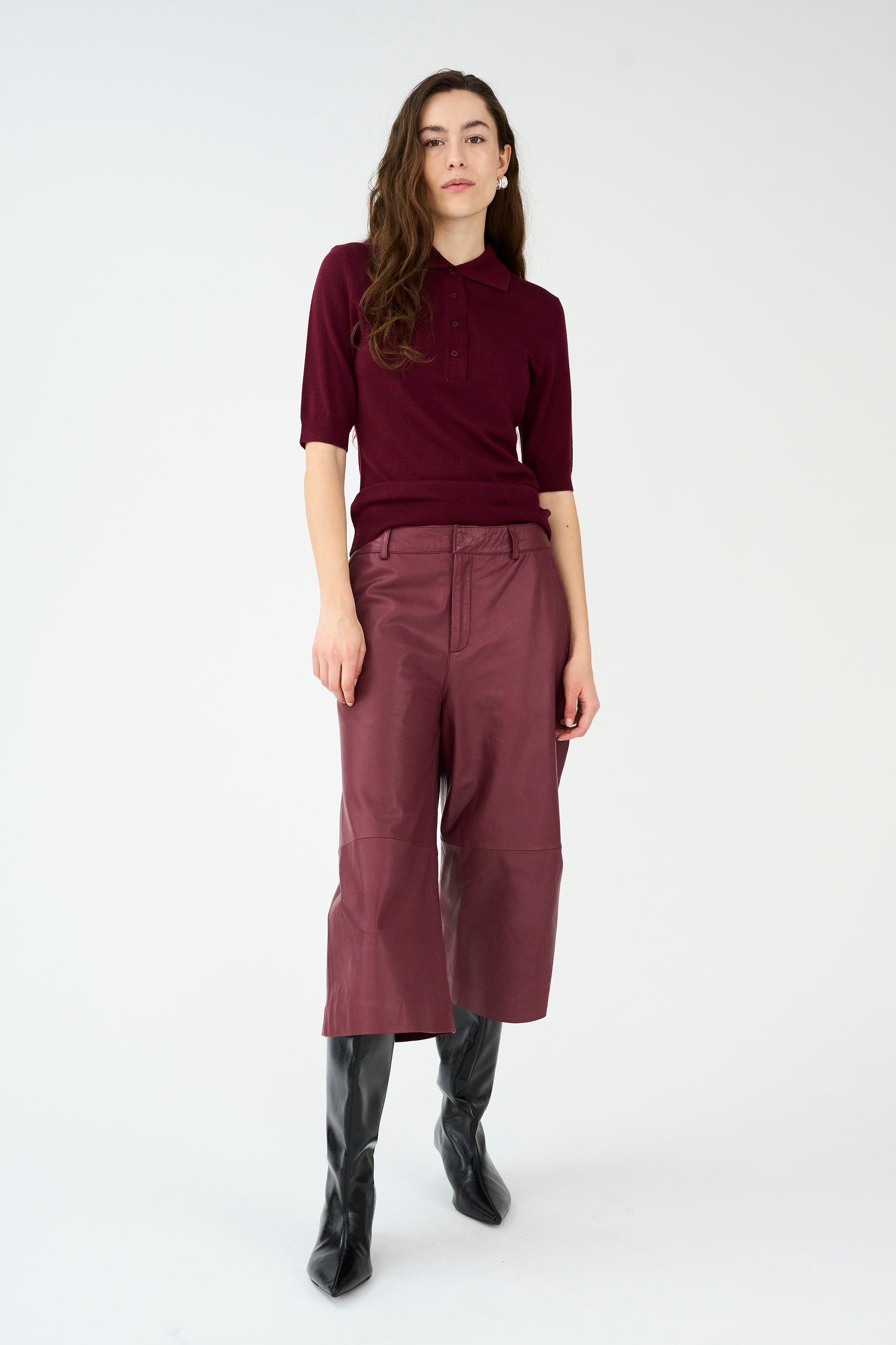 IVY Copenhagen IVY-Augusta French Leather Culotte Leather Burgundy