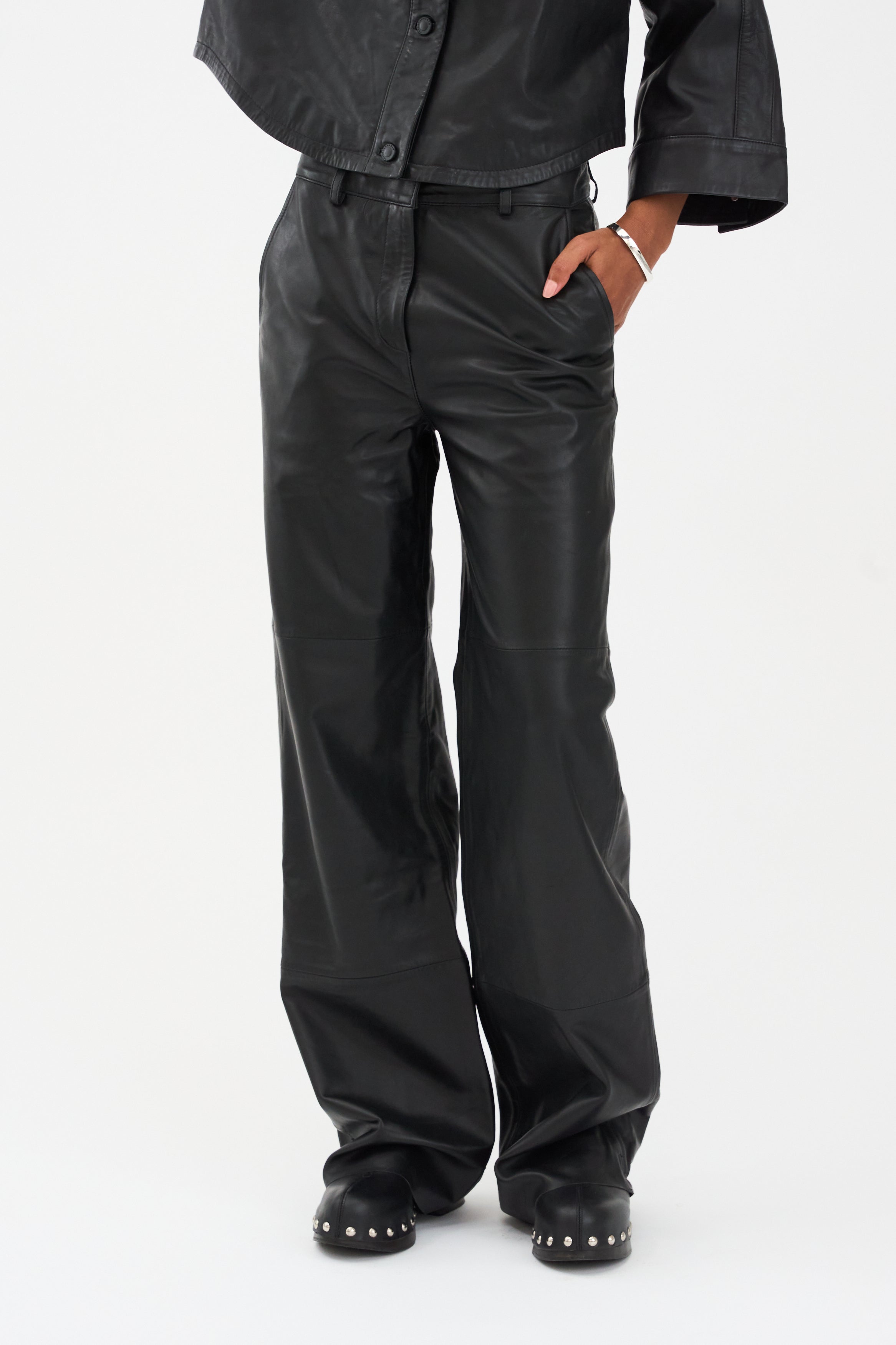 IVY Copenhagen IVY-Augusta French Leather Pant Jeans & Pants 9 Black