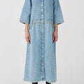 IVY Copenhagen IVY-Augusta Long Dress Wash Bedford Vintage Dresses 51 Denim Blue