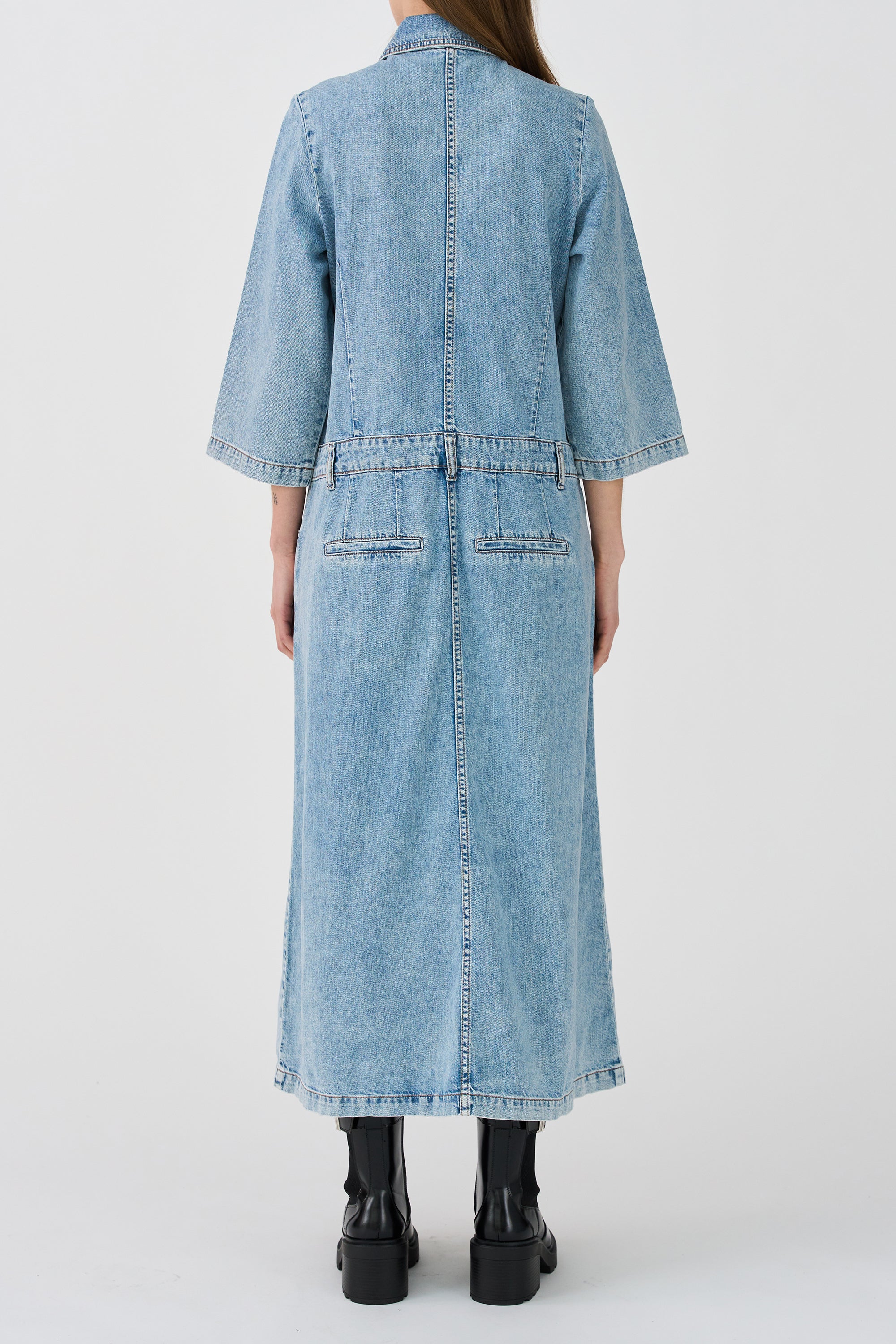 IVY Copenhagen IVY-Augusta Long Dress Wash Bedford Vintage Dresses 51 Denim Blue