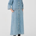 IVY Copenhagen IVY-Augusta Long Dress Wash Bedford Vintage Dresses 51 Denim Blue