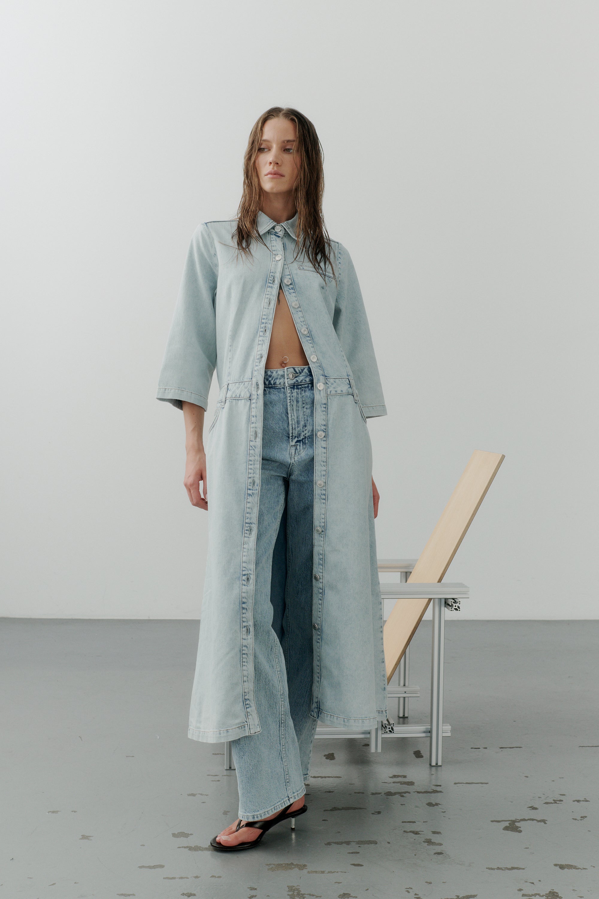 IVY Copenhagen IVY-Augusta Long Dress Wash Bedford Vintage Dresses 51 Denim Blue