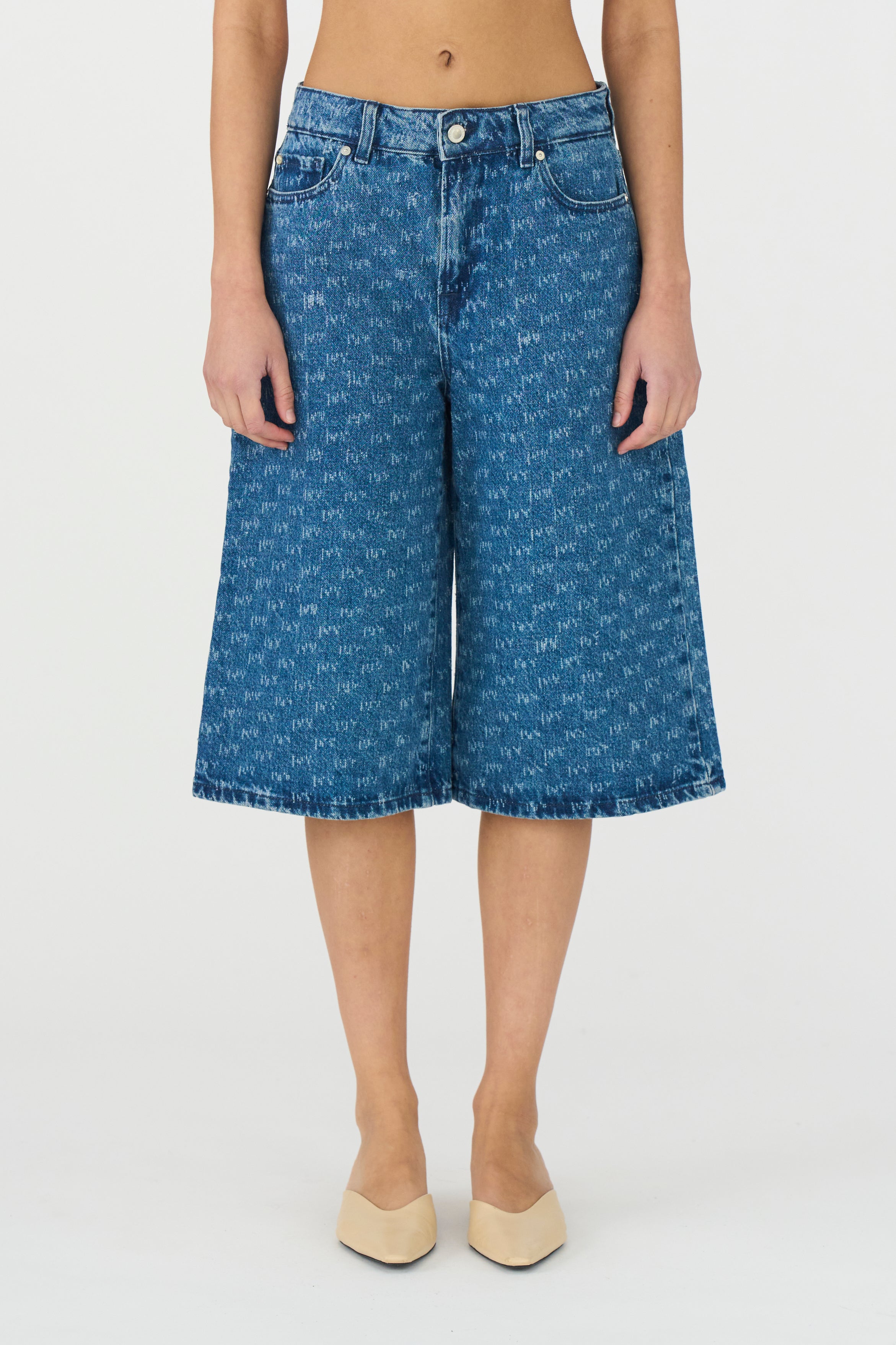 IVY Copenhagen IVY-Augusta Long Shorts Wash Punch Needle Jeans & Pants 51 Denim Blue