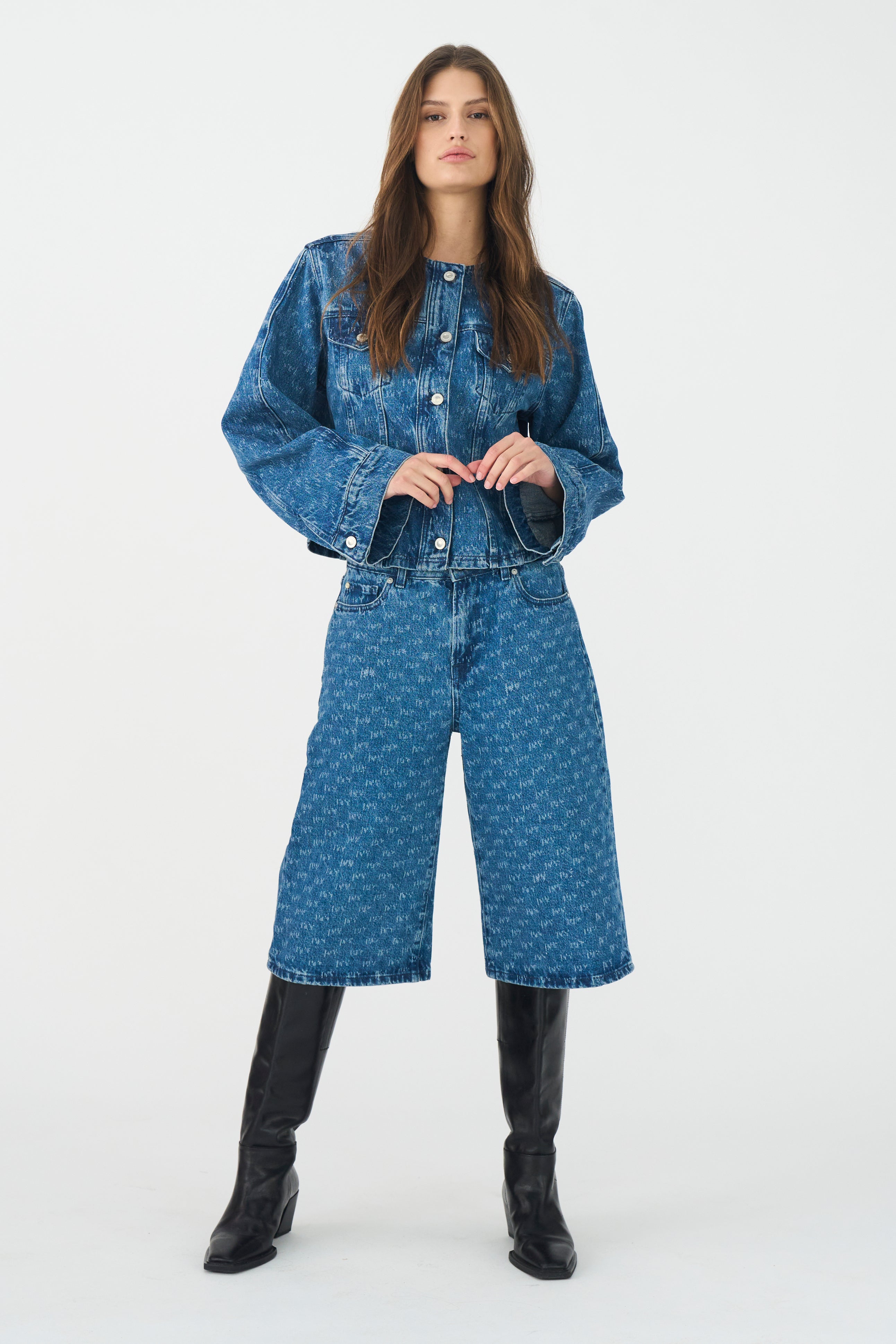 IVY Copenhagen IVY-Augusta Long Shorts Wash Punch Needle Jeans & Pants 51 Denim Blue