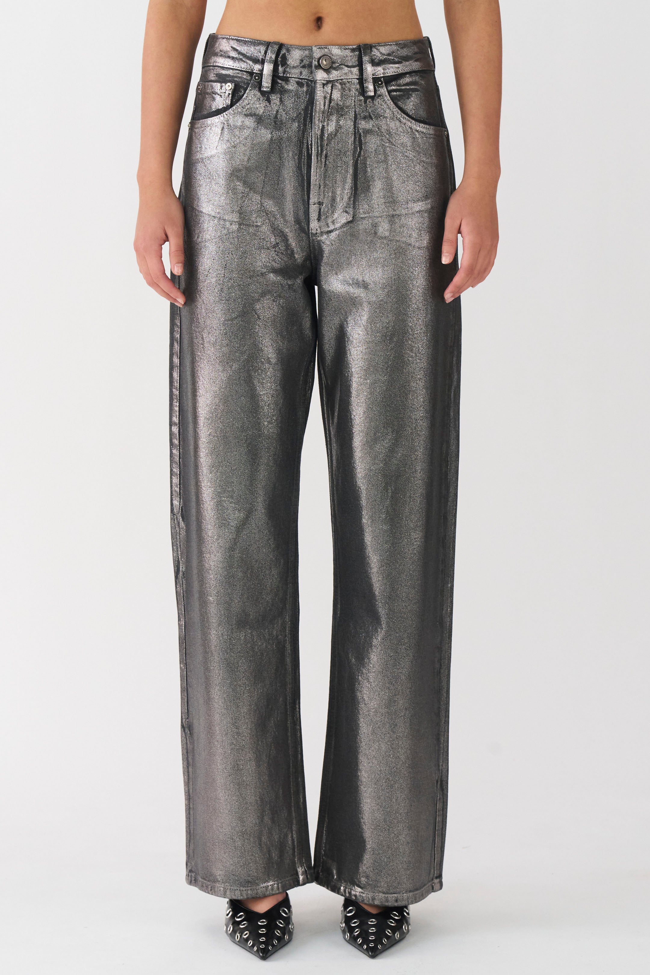 IVY Copenhagen IVY-Brooke Jeans Silver Grey Foil Jeans & Pants 862 Silver Grey