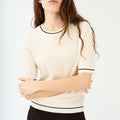 IVY Copenhagen IVY-Essex Contrast SS O-neck Knit Knitwear 03 Ecru