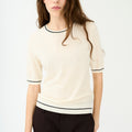 IVY Copenhagen IVY-Essex Contrast SS O-neck Knit Knitwear 03 Ecru