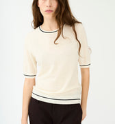 IVY Copenhagen IVY-Essex Contrast SS O-neck Knit Knitwear 03 Ecru