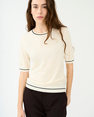 IVY Copenhagen IVY-Essex Contrast SS O-neck Knit Knitwear 03 Ecru