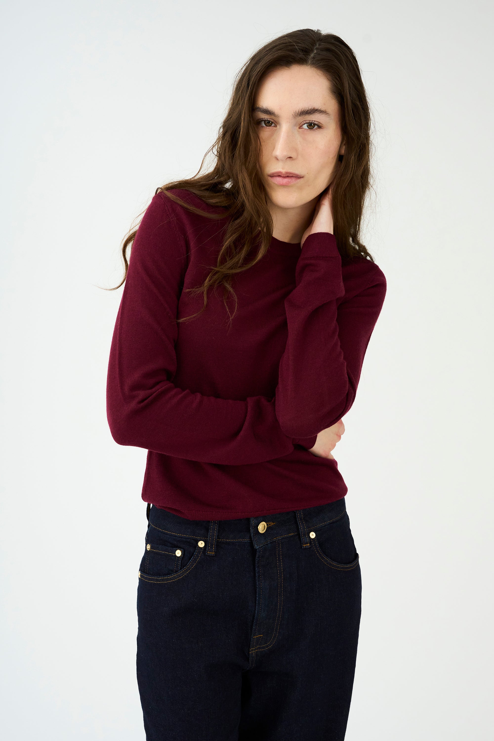 IVY Copenhagen IVY-Essex LS O-neck Knit Knitwear Burgundy