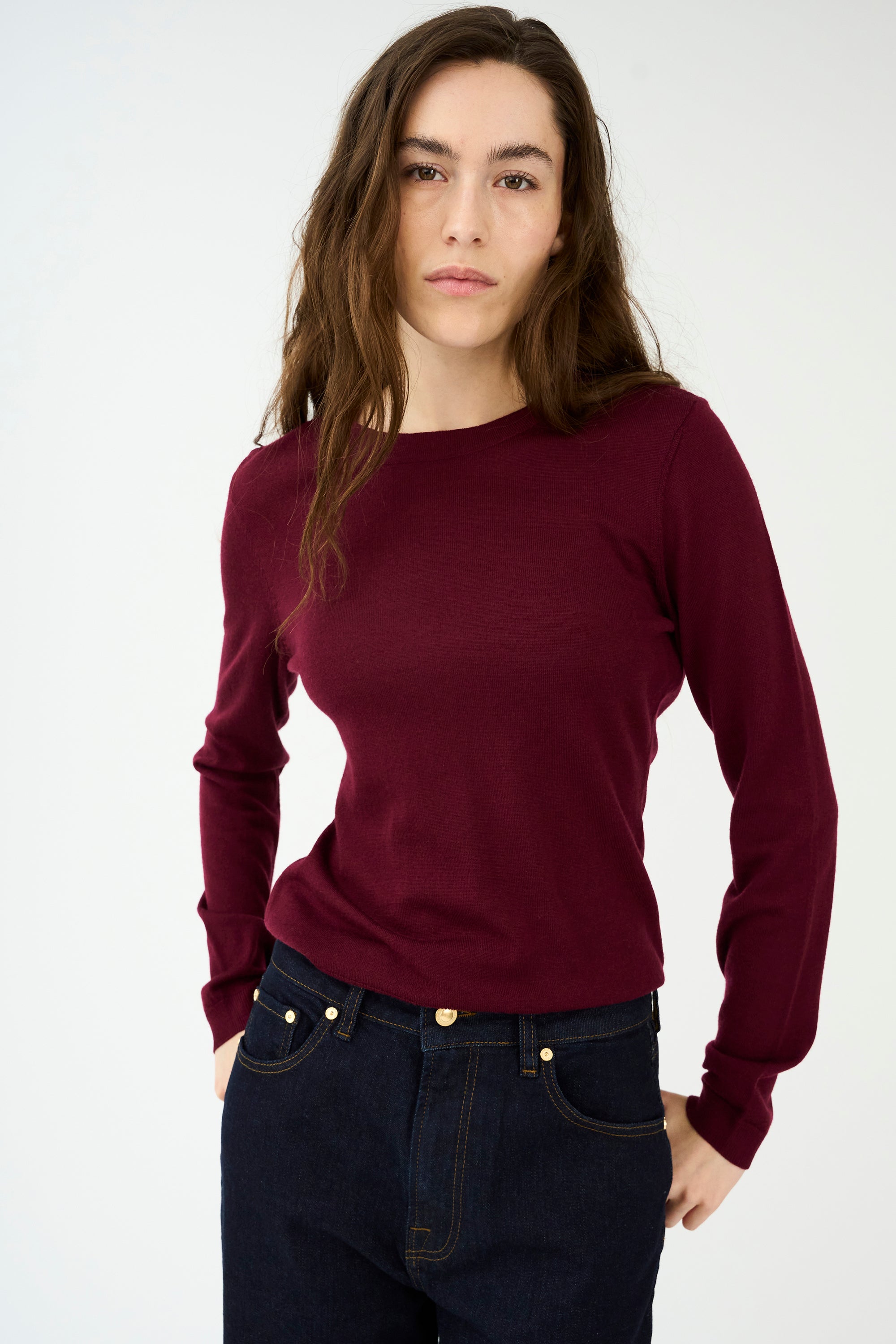 IVY Copenhagen IVY-Essex LS O-neck Knit Knitwear Burgundy