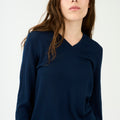 IVY Copenhagen IVY-Essex Regular LS V-neck Knit Knitwear 523 Deep Navy Blue