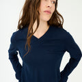 IVY Copenhagen IVY-Essex Regular LS V-neck Knit Knitwear 523 Deep Navy Blue