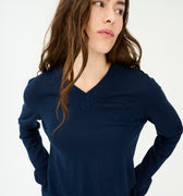 IVY Copenhagen IVY-Essex Regular LS V-neck Knit Knitwear 523 Deep Navy Blue