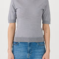 IVY Copenhagen IVY-Essex SS O-neck Knit Knitwear 812 Light Grey Melange