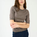 IVY Copenhagen IVY-Essex SS O-neck Knit Knitwear Brown Melange
