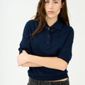 IVY Copenhagen IVY-Essex SS Polo Knit Knitwear 523 Deep Navy Blue