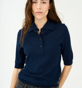 IVY Copenhagen IVY-Essex SS Polo Knit Knitwear 523 Deep Navy Blue