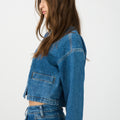IVY Copenhagen IVY-Heaven Collarless Drop Jacket Wash Jaca Coats & Jackets 51 Denim Blue