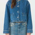 IVY Copenhagen IVY-Heaven Collarless Drop Jacket Wash Jaca Coats & Jackets 51 Denim Blue