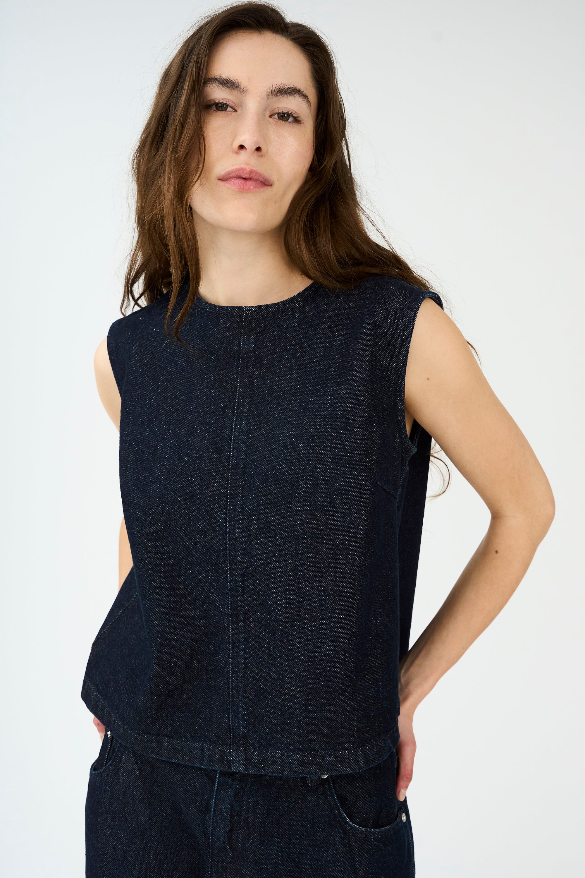 IVY Copenhagen IVY-Heaven Cross Back Top Wash Hong Kong Rinse Shirts & Blouses 51 Denim Blue