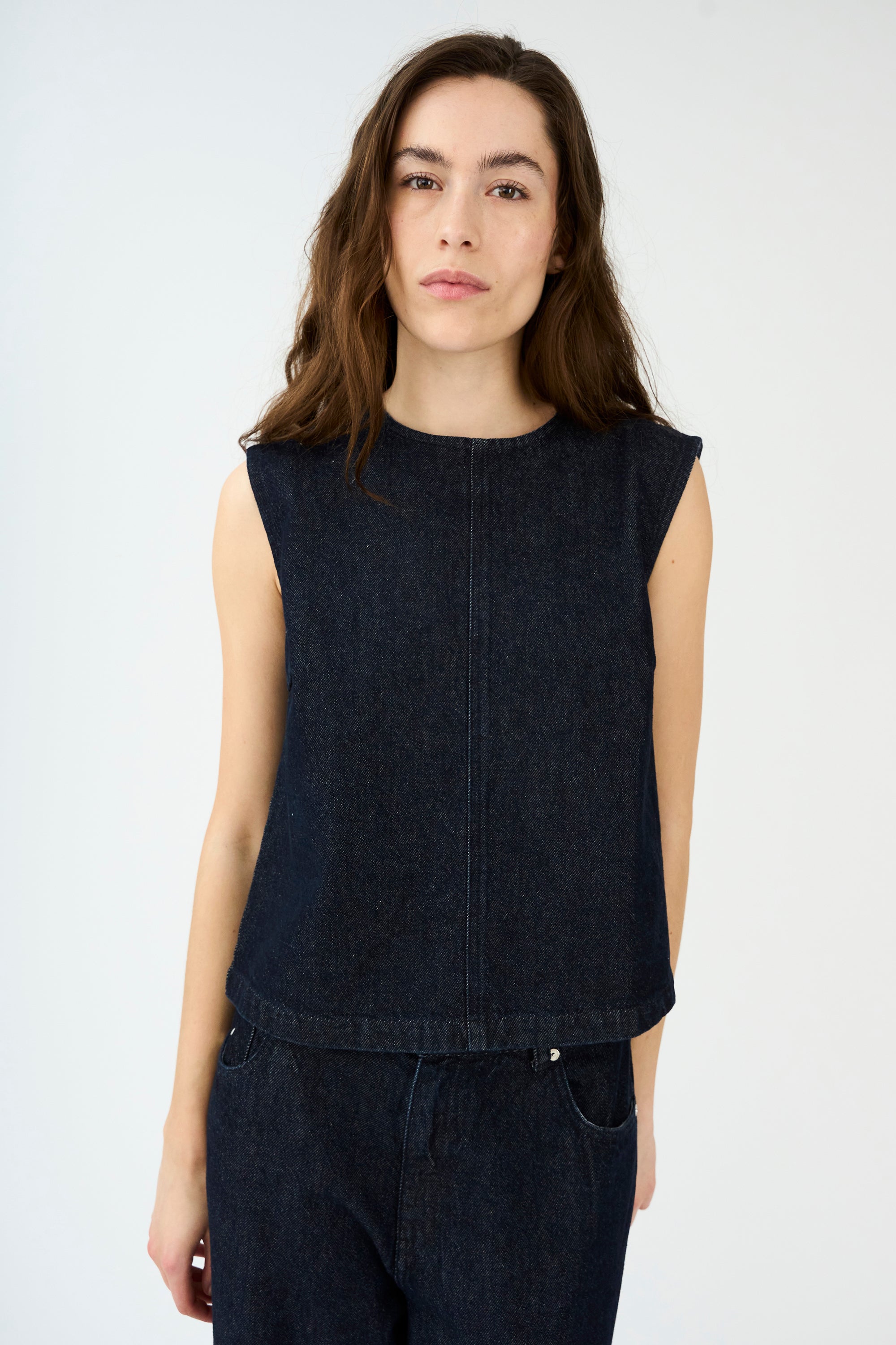 IVY Copenhagen IVY-Heaven Cross Back Top Wash Hong Kong Rinse Shirts & Blouses 51 Denim Blue