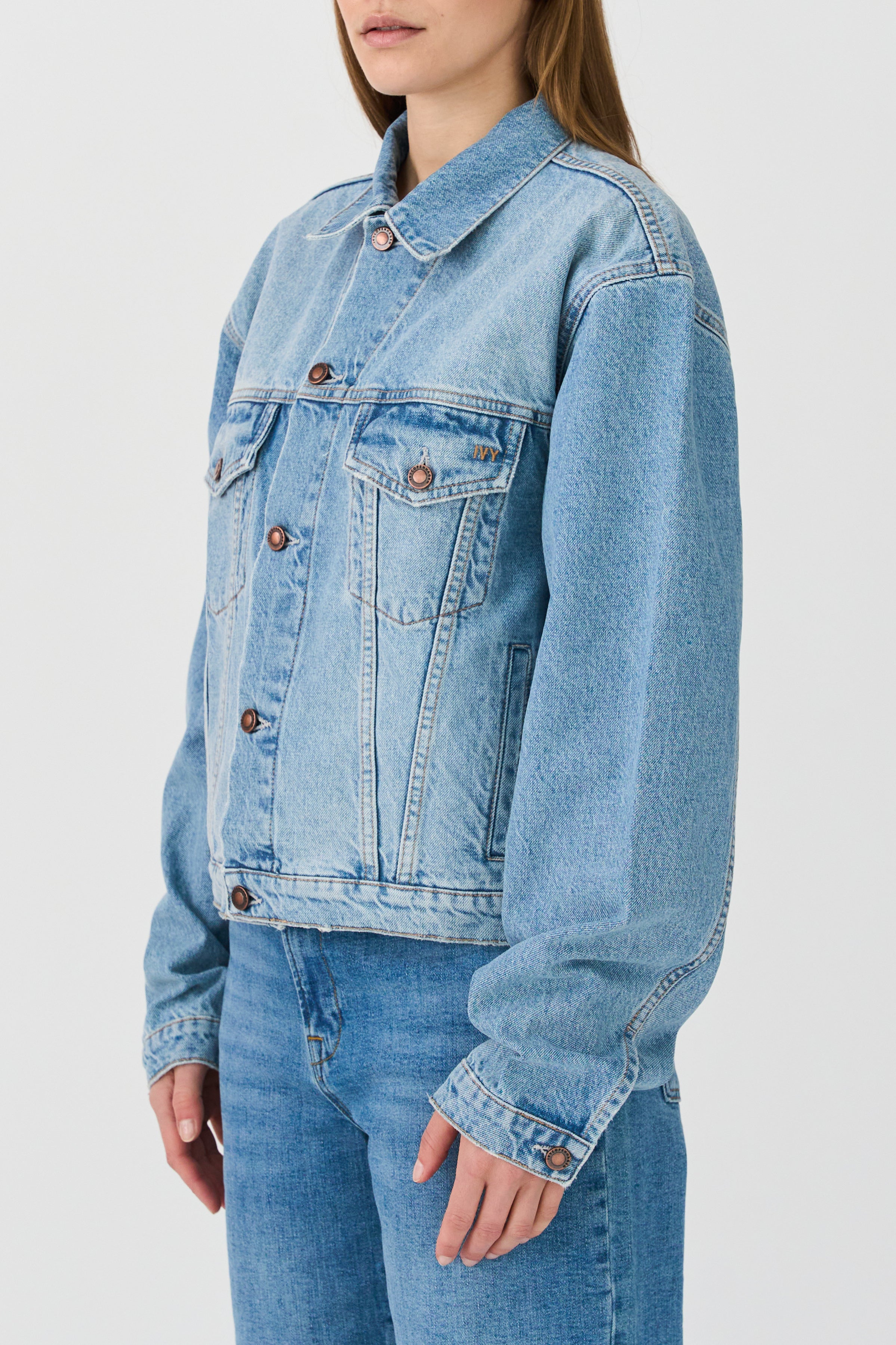 IVY Copenhagen IVY-Janice Jacket Wash Bedford Vintage Coats & Jackets 51 Denim Blue