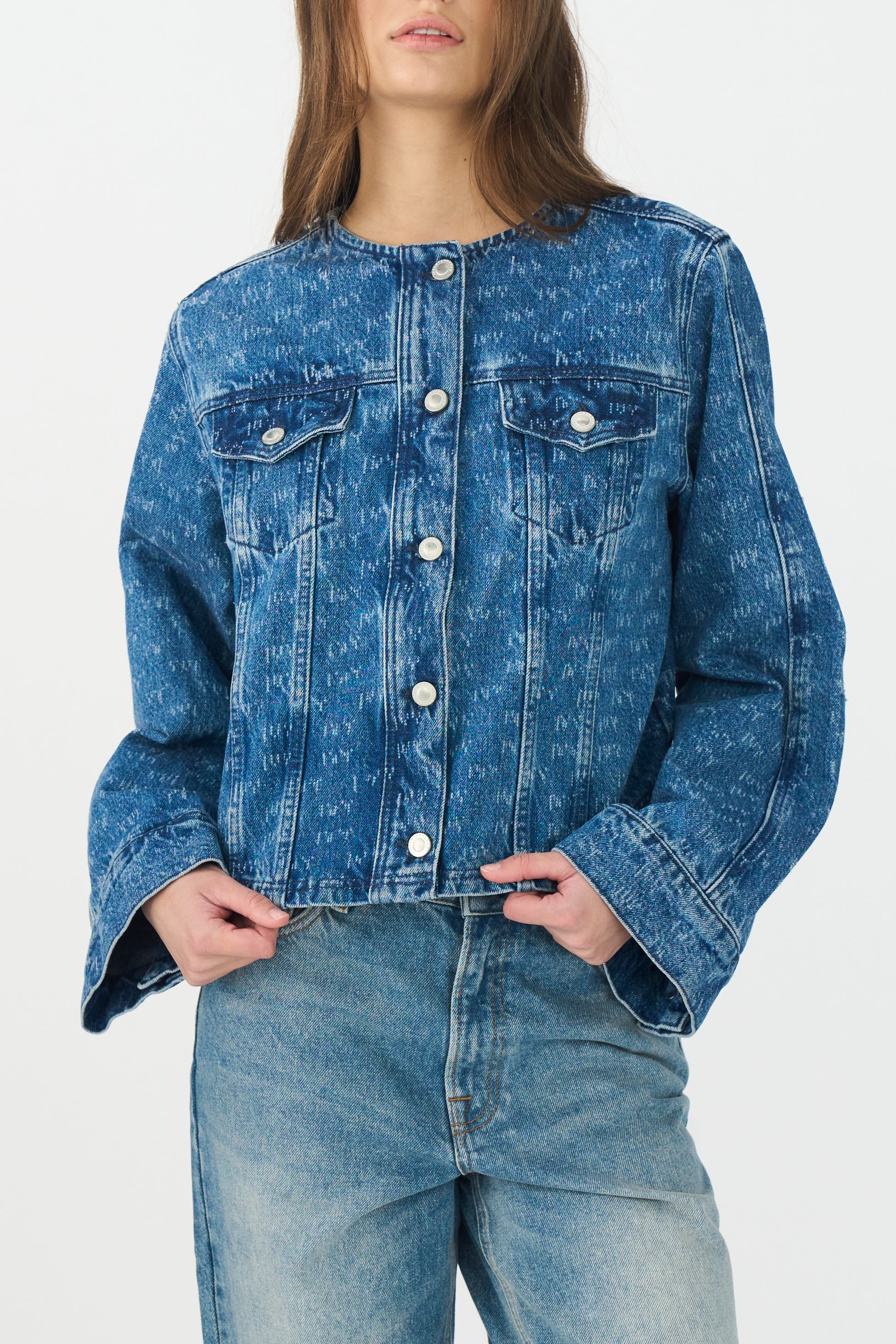 IVY Copenhagen IVY-Jazz Short Jacket Wash Punch Needle Jeans & Pants 51 Denim Blue