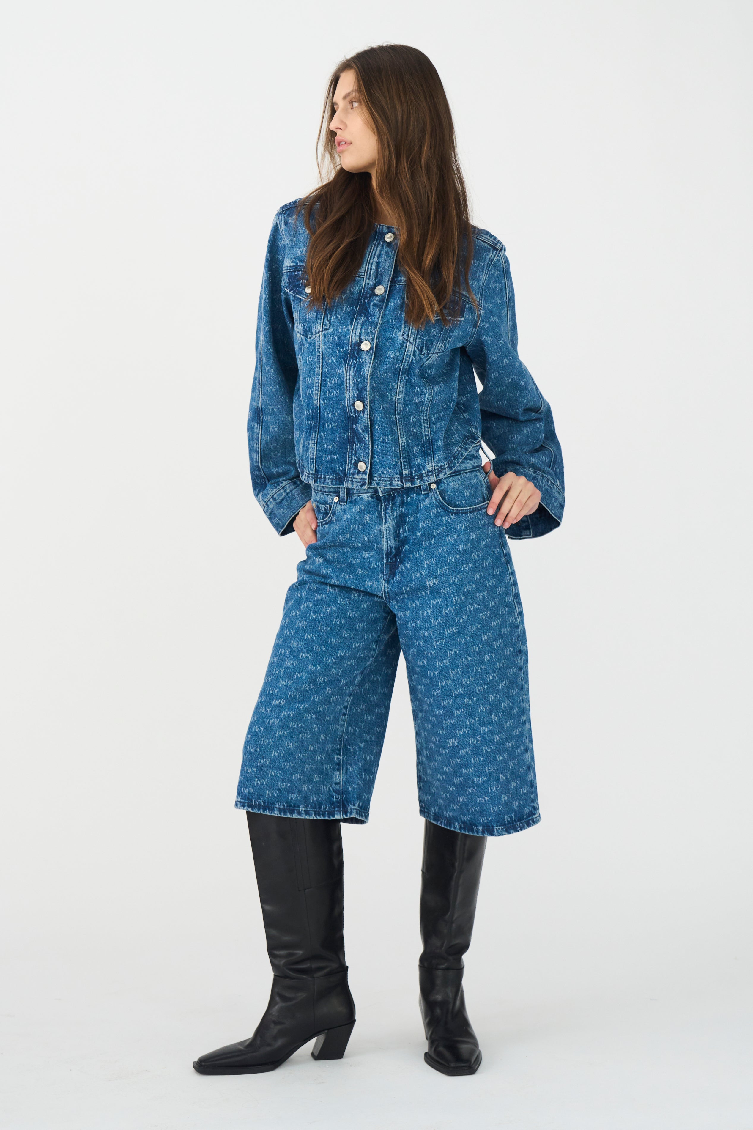 IVY Copenhagen IVY-Jazz Short Jacket Wash Punch Needle Jeans & Pants 51 Denim Blue