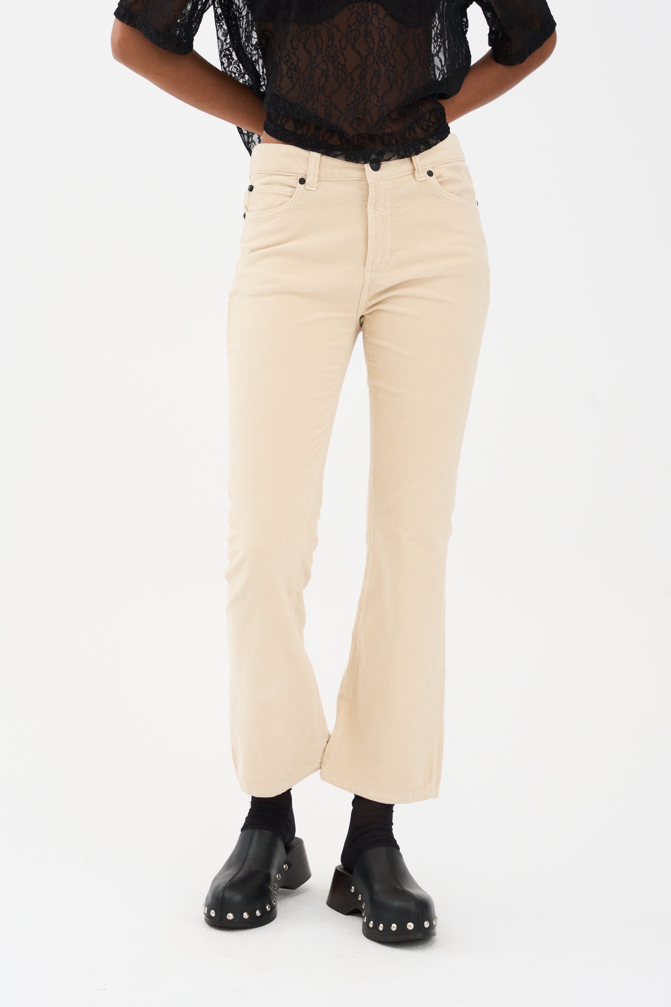IVY Copenhagen IVY-Johanna Kick Flare Baby Cord Jeans & Pants 747 Stone Beige