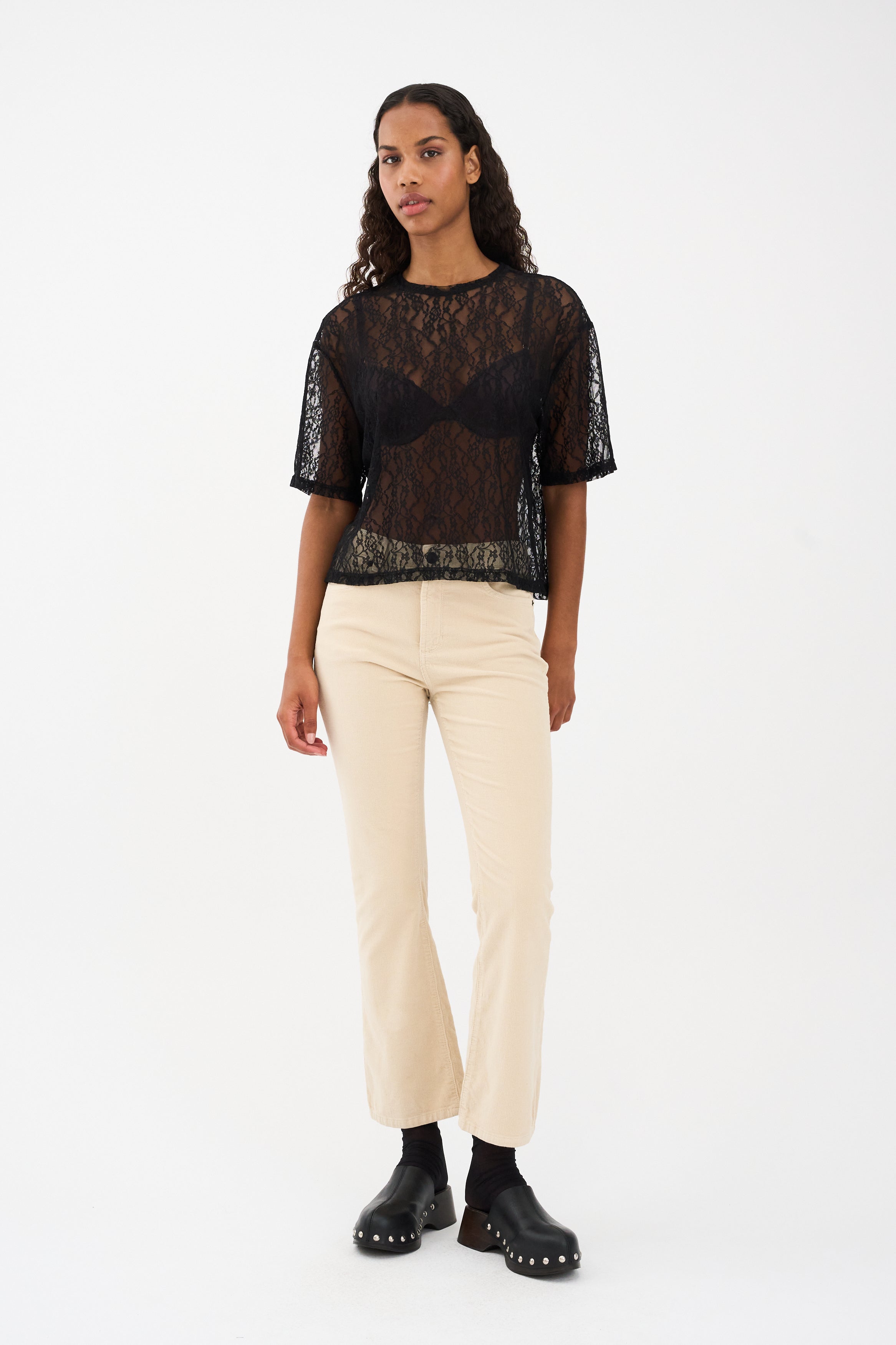 IVY Copenhagen IVY-Johanna Kick Flare Baby Cord Jeans & Pants 747 Stone Beige