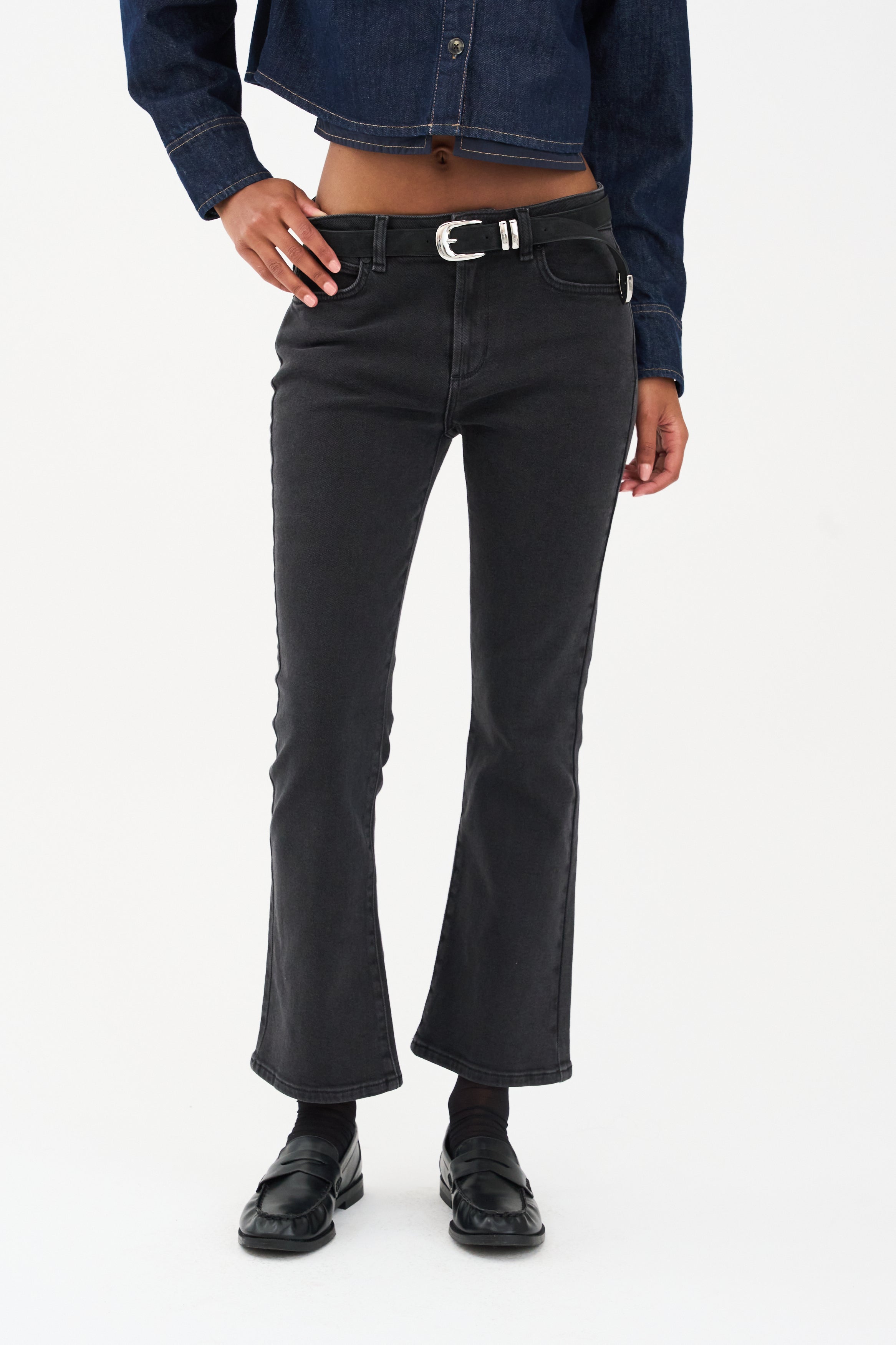 IVY Copenhagen IVY-Johanna Kick Flare Jeans Wash Faded Black Jeans & Pants 9 Black