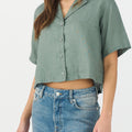 IVY Copenhagen IVY-Karmey SS Linen Shirt Shirts & Blouses 681 Dusty Steel Green