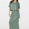 IVY Copenhagen IVY-Karmey SS Linen Shirt Shirts & Blouses 681 Dusty Steel Green