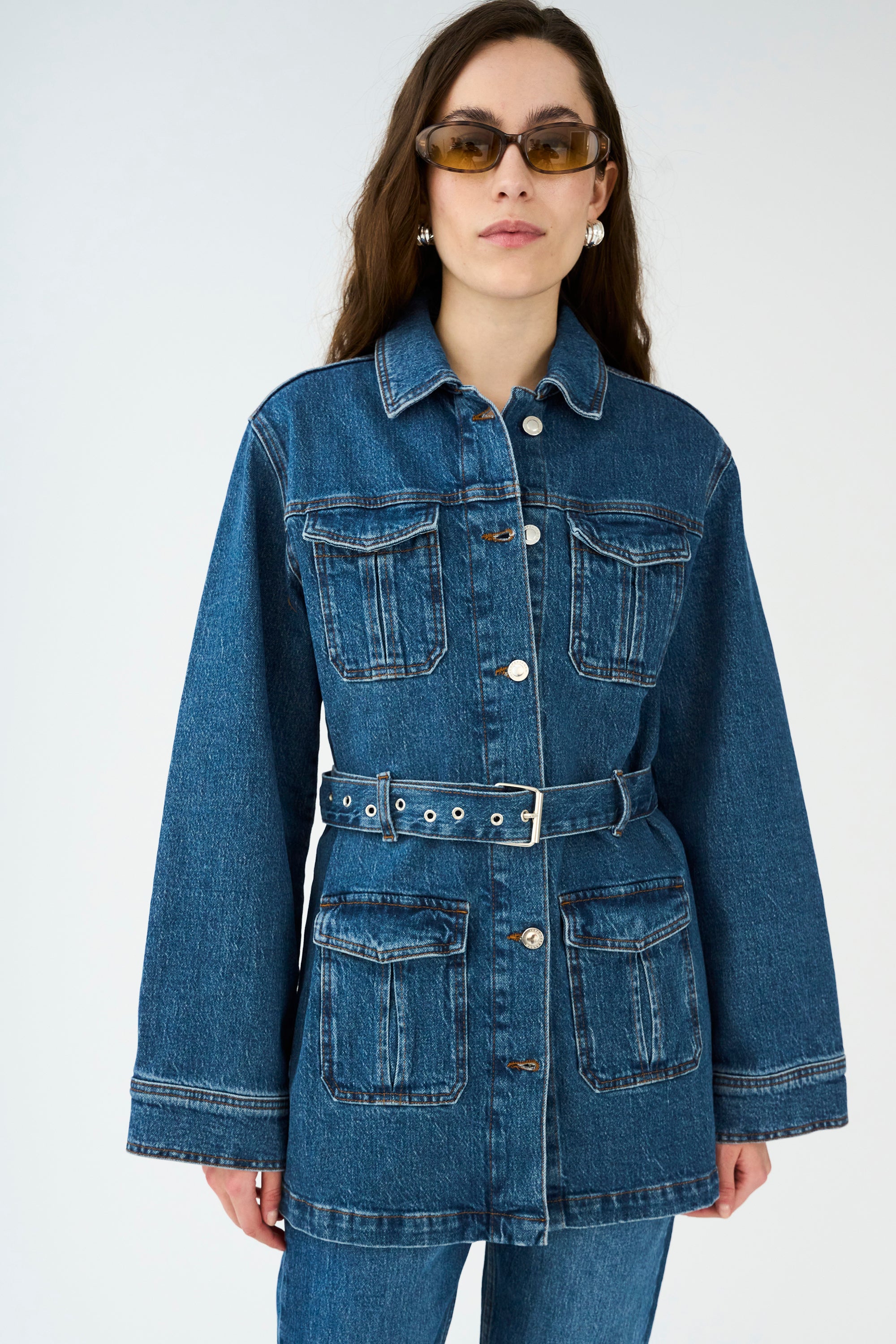 IVY Copenhagen IVY-Kay Belted Uniform Jacket Wash Dublin Original Coats & Jackets 51 Denim Blue