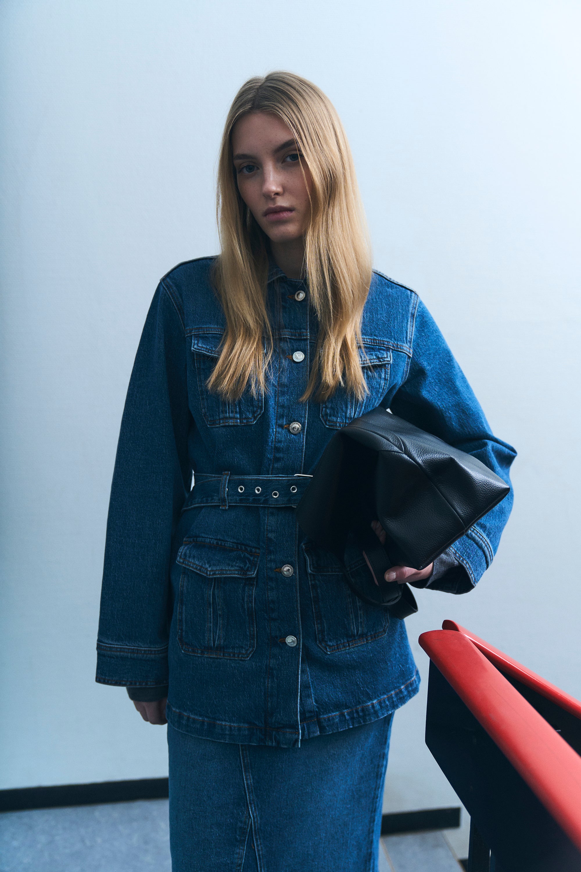 IVY Copenhagen IVY-Kay Belted Uniform Jacket Wash Dublin Original Coats & Jackets 51 Denim Blue