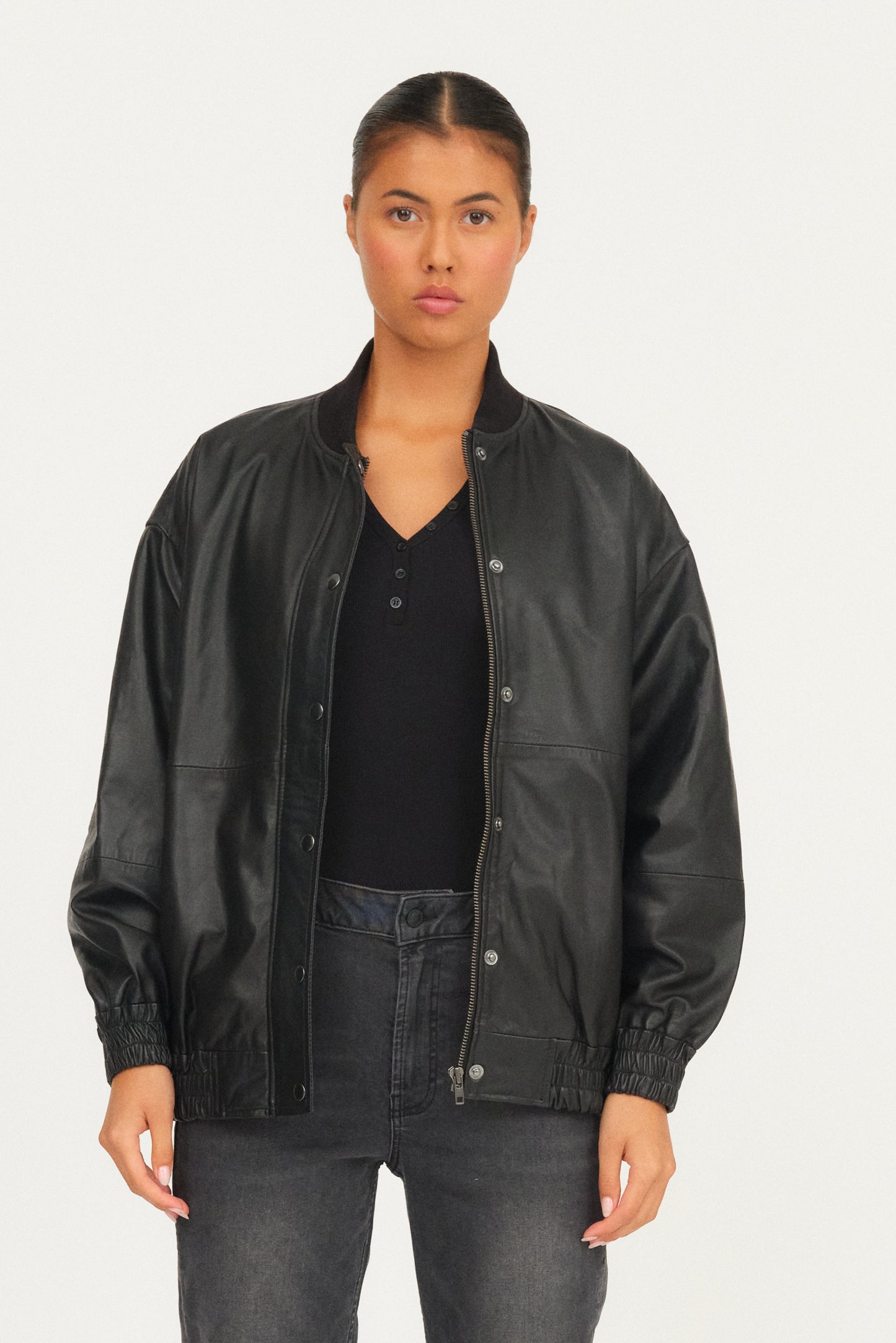 IVY Copenhagen IVY-Kylie Leather Bomber Jacket Leather 9 Black
