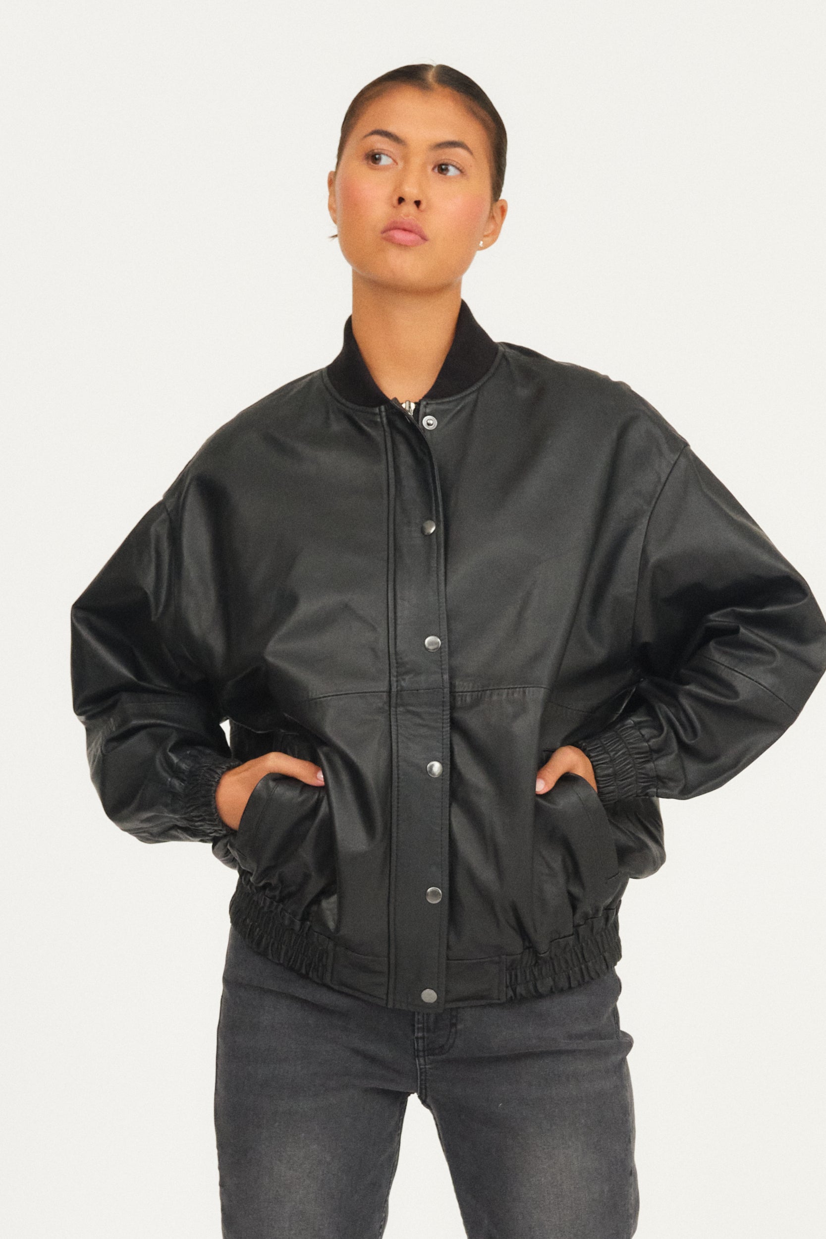 IVY Copenhagen IVY-Kylie Leather Bomber Jacket Leather 9 Black