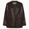 IVY Copenhagen IVY-Kylie Leather Cardigan Leather 722 Expresso Brown
